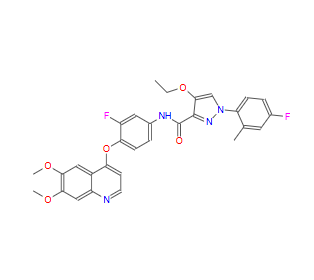 CAS：1361030-48-9，N-(4-((6,7-二甲氧基喹啉-4-基)氧基)-3-氟苯基)-4-乙氧基-1-(4-氟-2-甲基苯基)-1H-吡唑-3-甲酰胺